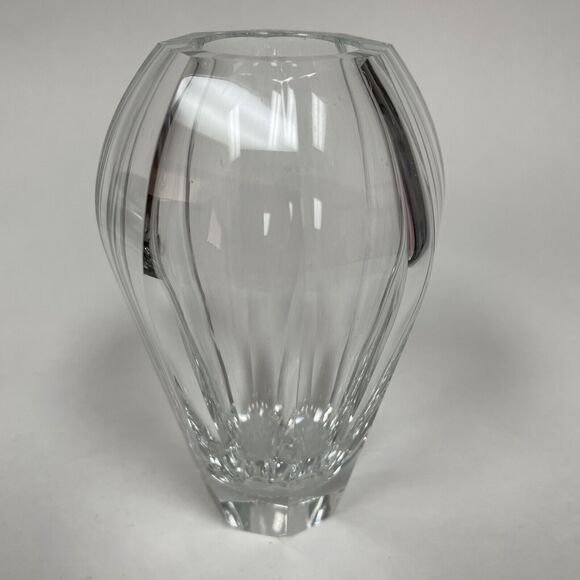 Moser Vase Clear Glass Corsica Panels Almost 6" High - Picture 3 of 10